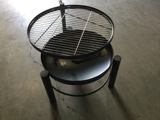 Vuurschaal met BBQ rooster, Esschert Design, zwart